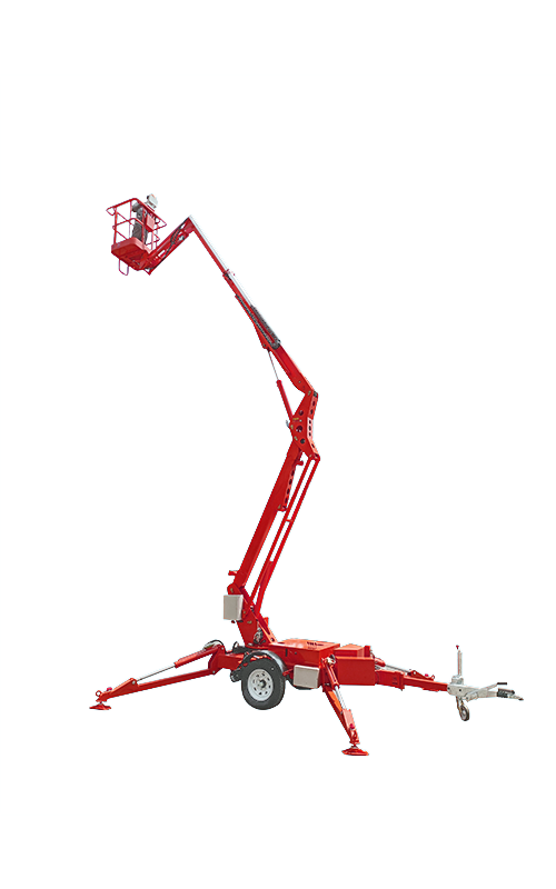 Trailer folding boom aerial working platform